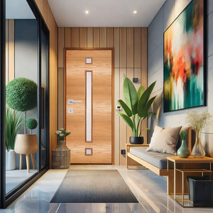 Porte de salle de bain en PVC de qualité supérieure, étanche, résistante au feu et aux termites, pour chambre, cuisine, maison, design moderne - Product Image 1