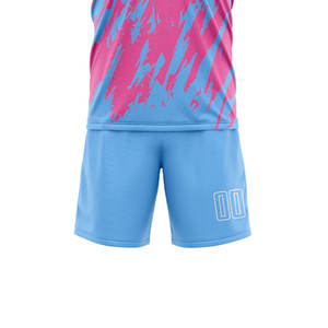 Custom Sublimated Soccer Jersey Set Pink Blue Gradient Customized Soccer Suit Moisture Wicking Soccer Set Personalized Team - Product Image 6