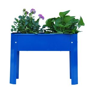 Metallo blu elevato giardino letto grande scatola per vaso di fiori per giardino giardino per giardino giardino giardino giardino con giardino ortaggi e fiori Set di 2 - Product Image 3