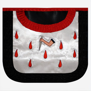 AASR 9th Degree Scottish Rite Masonic apron hand embroidered satin rounded design black trim symbolic regalia ceremonial ritual - Product Image 5