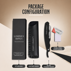 มีดโกนหนวด Luminex Impex รุ่นวินเทจ ด้ามเปลือกหอยมุก ใบมีดเหล็กคาร์บอน พร้อมใช้งานสำหรับร้านตัดผม - Product Image 5