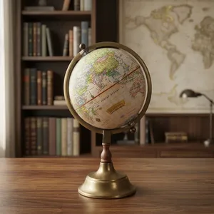 Globe terrestre antique en métal avec support en laiton, globe décoratif pour la maison, le bureau, la salle d'étude, cadeau - Product Image 5