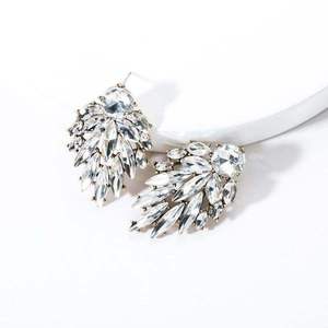 Boucles d'oreilles de luxe en or massif 18 carats plaqué or rose avec diamant taille marquise vert émeraude, bijoux de fête pour femme - Product Image 2