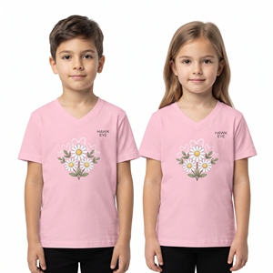 Camiseta Deportiva Sublimada con Cuello en V y Estampado Floral para Niños, Unisex, con Estampado de Corazones, para Niños y Niñas, Ropa Casual al por Mayor, Producción de Prendas Estampadas - Product Image 1