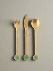 Juego de Cubiertos de alta demanda, de diseño único utensilios para comer, juego de cubiertos modernos dorados hechos a mano, cubiertos dorados para servir alimentos - Product Image 3