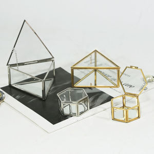Beautiful Handmade <b>Glass</b> <b>Box</b> with Decorative Metal Frame Miniature Gift Purpose B for Jewelry Packaging Display Wholesale Price - Product Image 4