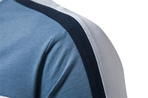 Camiseta Deportiva Casual de Manga Corta para Hombre, Cuello Redondo, Secado Rápido, Ajuste Regular, Tejido de Poliéster, Color Sólido, Azul - Product Image 2