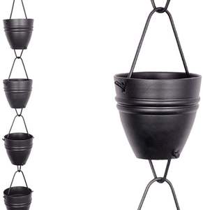 Chaîne de pluie artistique en métal pour la décoration paysagère de jardin et une expérience de circulation naturelle de l'eau de pluie - Product Image 1