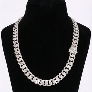 Exclusive Designer Men's <b>925</b> <b>Sterling</b> <b>Silver</b> Hip Hop Cuban <b>Chain</b> Gold Lab Grown Cut VVS Clarity Diamonds High Quality Jewelry - Product Image 1