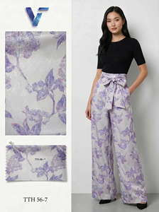 Tissu satiné floral latin 150/160 cm, léger et transparent, 100 % polyester respirant 60 GSM, pour vêtements de mariage femme, modèle 8027 - Product Image 2