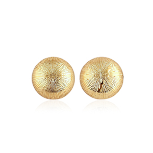 Minimalist dome studs 18k gold plated textured brass round button push <b>back</b> <b>earrings</b> Fashionable daily wear jewelry for women - Product Image 1