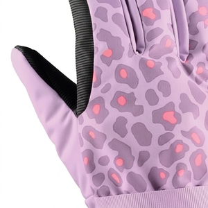 Pink <b>Leopard</b> <b>Print</b> Ski <b>Gloves</b> Full Finger Thermal Insulated Winter Gear for Girls Downhill Skiing Hook And Loop Closure - Product Image 6