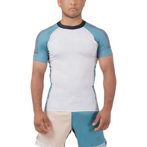 Rashguard Unisexe Personnalisé MMA BJJ Manches Courtes Raglan 100% Polyester UPF50 Respirant Séchage Rapide Fabricant OEM - Product Image 4