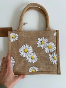 Most Demanded Geometric Pattern Jute Tote <b>Bag</b> Grocery <b>Bag</b> with Soft Handles Available forWorldwide Supply - Product Image 6