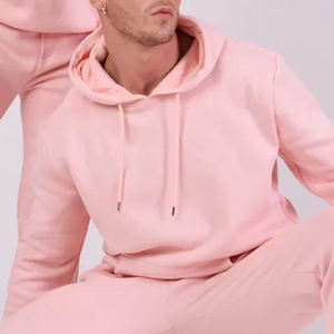 Unisex Lavender Hooded Sweatshirt Set Fleece Oversized Casual Autumn Wear Solid Color Pocket Design Knitted Regular Fit - Product Image 2