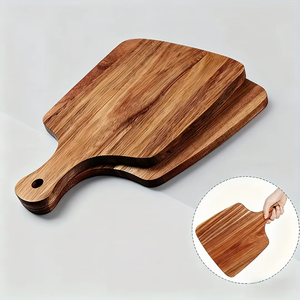 Tabla de cortar rectangular de madera natural con asa integrada, orificio para colgar, apta para lavavajillas, ecológica, 1.5 cm de grosor - Product Image 5