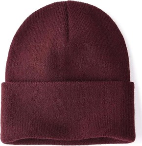 Bonnet d'hiver chaud en fibre acrylique 100% couleur unie avec logo brodé personnalisé, vente en gros de mode, bonnets tricotés avec logo sur mesure - Product Image 5