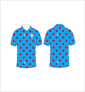 Camisa Polo de Hombre Azul y Rosa con Puntos, Sublimación Personalizada, Manga Corta, Verano, Casual, Transpirable, Ligera, para Golf - Product Image 3