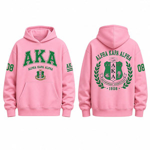 Sudadera con Capucha Alpha Kappa Alpha, Sudadera de la Hermandad AKA, Sudadera Rosa y Verde - Product Image 1