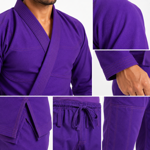 Traje de BJJ premium diseñado para la práctica de grappling con costuras reforzadas, tela transpirable y movimiento sin restricciones durante la intensa actividad. - Product Image 5