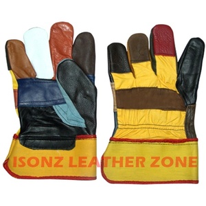 Gants de travail en cuir de vachette pleine fleur ISONZ, prix usine, gants de rigger, gants canadiens, gants de jardinage, manchette droite, antidérapants - Product Image 6