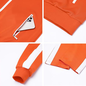 Reflective Piping Along Sleeves And Legs For Night Visibility Secure Zipper Pockets For Phone Keys Team Sports <b>Tracksuit</b> - Product Image 5