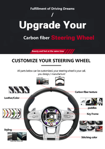 Volante Deportivo de Cuero y Fibra de Carbono con Diseño de Libélula para <span class=keywords><strong>Mercedes</strong></span> BENZ W206 X167 Clase G W464 C257 GLA CLA35 CLS 53 G63 GLS63 AMG - Product Image 6