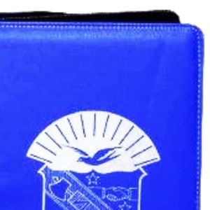 Phi Beta Sigma Padfolio Blue White Greek Fraternity Portfolio Organizer Leather <b>Folder</b> Business Document Holder Professional - Product Image 3