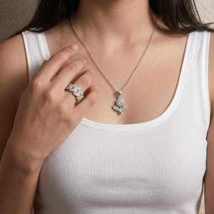 Luxury Geometric <b>Cocktail</b> <b>Ring</b> 10K White <b>Gold</b> Pave Setting Moissanite Diamond Round Brilliant Cut Unisex Everyday Wear - Product Image 3