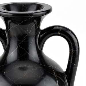 Natural Black Onyx Amphora Vase Handmade Twin Handle Classic Greek Style Stone Vase Wholesale Custom Logo Tabletop Decorative - Product Image 2