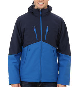 Veste softshell pour homme personnalisée, respirante, décontractée, printemps-automne, à capuche, couleur contrastée, fermeture éclair, coupe-vent - Product Image 1