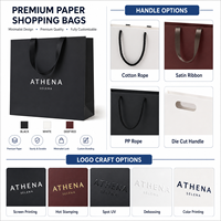 Sacs en papier de luxe pour cartes d'art avec poignée en ruban, enduits naturels et stratifiés par points UV pour l'emballage de vêtements et de chaussures