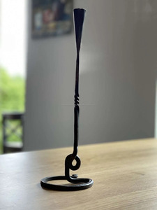 Elegant Vintage Style Curved <b>Candlestick</b> Home Styling Christmas Candle <b>Holder</b> with <b>Black</b> Finish - Product Image 3