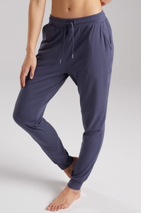 Pantalon de jogging bleu marine à taille élastique avec cordon de serrage et poches latérales, pantalon décontracté pour l'automne - Product Image 2