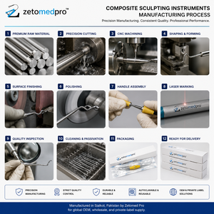 Instrumento de Escultura Dental de Composite Premium, Instrumento Restaurador de Acero Inoxidable OEM Zetomed Pro - Product Image 3