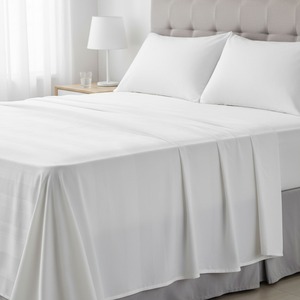 Premium Quality Ivory <b>Cloud</b> 300 TC Pure Bamboo Solid Bedsheet for Hotel Home and Bedroom Available for Export Price - Product Image 5