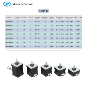 <span class=keywords><strong>Motor</strong></span> paso a paso híbrido Nema 17 serie 42x42x23mm 34mm 40mm 48mm 60mm 12V de 4 cables para impresora 3D y CNC - Product Image 3