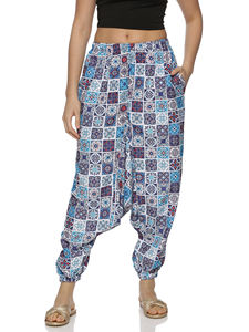 Femmes 100% coton taille haute Harem Joggers décontracté doux respirant toile ample écologique plat numérique pantalon pantalon - Product Image 2