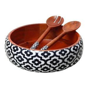 Tazón para Servir Hecho a Mano con Madera de Mango – Acabado Natural Rústico. Ensaladera Grande de Madera de Mango – Ecológica y Duradera - Product Image 1