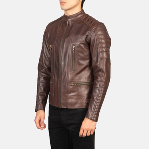 Chaqueta de Invierno de Cuero Genuino para Hombre, Nueva Moda, de Alta Calidad, Cuello Alto, Ecológica, de Secado Rápido, con Logotipo Frontal - Product Image 5