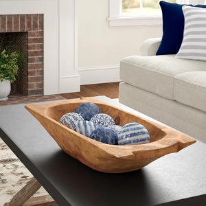 Cuenco decorativo de madera hecho a mano, tallado estilo Wabi Sabi, sin recubrimiento, para servir comida, decoración del hogar - Product Image 4