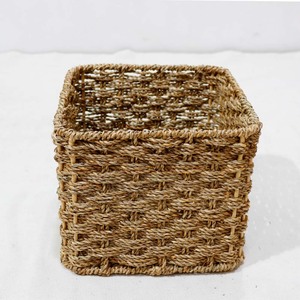 Modern Square Seagrass Storage <b>Cube</b> Open Shelf Organizer <b>Basket</b> Eco-Friendly for Hotel Use - Product Image 3