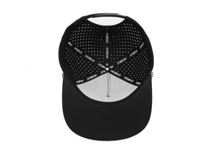 Custom Logo & Color 5 Panel Structured Perforated Laser Cut Black <b>Snapback</b> <b>Cap</b> With Rope Vietnam Made Casual Headwear for Adult - Product Image 2