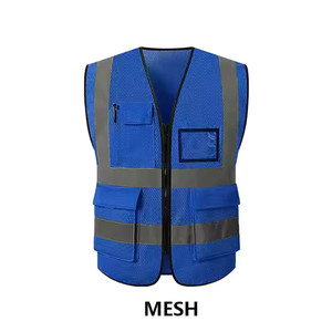 Chaleco de seguridad reflectante de alta visibilidad al por mayor, 100% poliéster, tejido y malla, cómodo, ropa de trabajo, chaleco de seguridad negro - Product Image 6