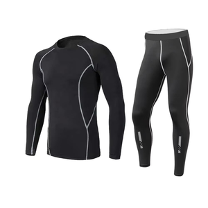 Ensemble de vêtements de compression pour hommes BJJ MMA, t-shirt à manches longues et leggings courts, imprimé sur mesure pour l'été - Product Image 2