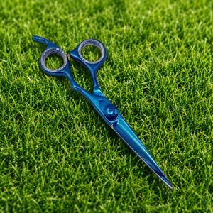 6.5 Inch <b>Long</b> Japanese J2 Stainless Steel Blue Titanium Coated Professional Hairdressing Barber Scissor <b>Shears</b> - Product Image 2