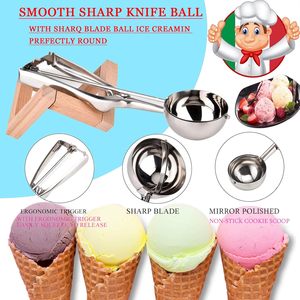 Juego de palas para hielo de acero inoxidable con logotipo personalizado al por mayor, pequeño, mediano y grande, accesorios de cocina ecológicos, juego de palas para helado - Product Image 6