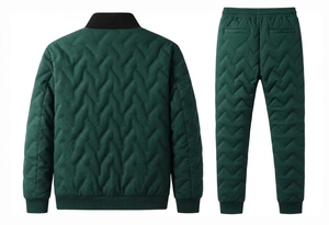 Conjunto Deportivo Premium Informal de Algodón Acolchado, Pantalón Largo para Correr, Conjunto de Invierno con Marca Personalizada, Sudadera de Forro Polar de 2 Piezas - Product Image 2