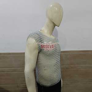 Haubert médiéval sans manches en maille d'aluminium à anneaux de 10 mm, fait main, pour reconstitution historique et cosplay - Product Image 5