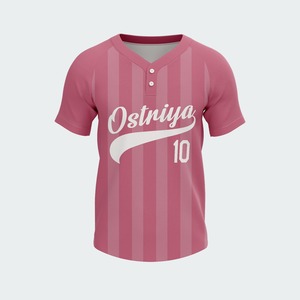 เสื้อเบสบอลแขนสั้นสองกระดุมพิมพ์ลายแบบถ่ายโอนความร้อนปี 2026 สำหรับทีมสโมสรเบสบอลและซอฟต์บอลแบบกำหนดเองได้ - Product Image 3